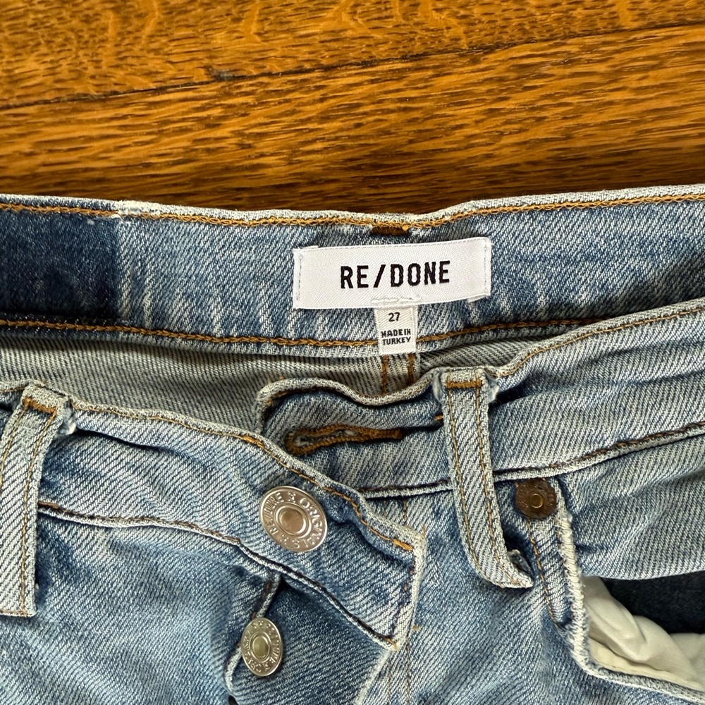 Re/Done Light Blue Straight Leg Jeans - Picture 2 of 6